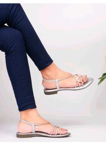 Silver Strappy Sandals Size - 9 To 10