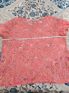Chic Pink Floral Lace Top