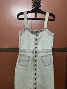 Light Wash Denim Button-Front Dress