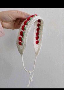 Crocheted Strawberry Headband