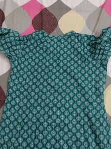 Teal Printed Kurta Set with Dupatta