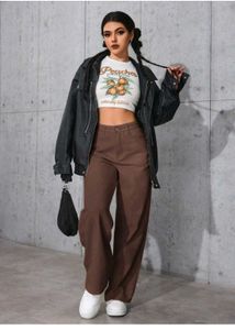 Brown Wide Leg Jeans