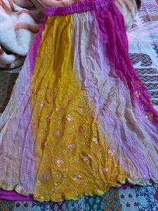 Vibrant Yellow &amp; Pink Ethnic Suit Set
