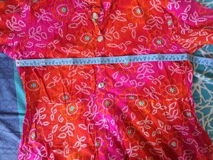 Orangish Pink Kurta For Women