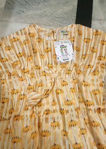 Cute Yellow Floral Kaftan Set for Girls