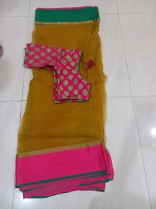 Yellow &amp; Pink Saree