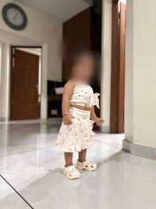 Cute Bunny Print Baby Girl Outfit