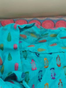 Blue Printed Kurta set with pajama
