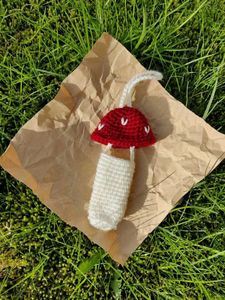 crochet mashroom bag charm