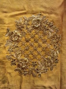 Elegant Orange &amp; Golden Embroidered Co-ord