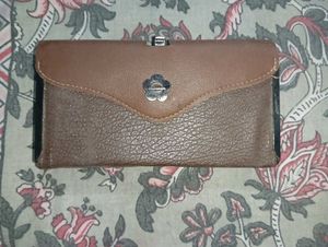 Brown Textured Clutch Bag