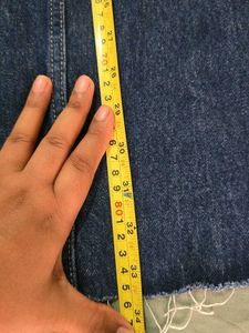 ZARA Denim A-Line Skirt with Front Slit