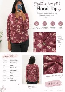 Floral Print V-Neck Top 🌸