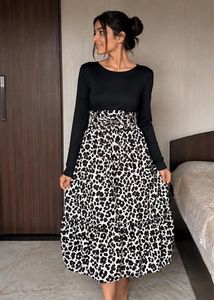 Chic Leopard Print Midi Dress