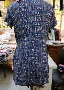 Stylish Blue Printed Dress
