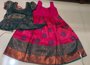 Beautiful south India long dress with jacket Set