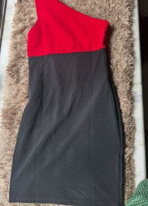Chic One-Shoulder Colorblock Dress
