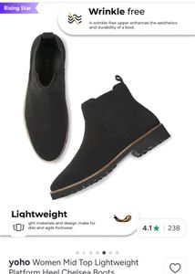 Yoho MidTop Lightweight Platform Heel Chelsea Boot
