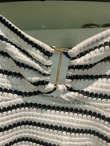 Striped Cropped halter neck top M