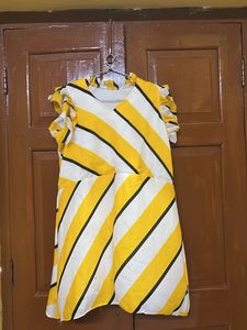 Yellow & White Striped Dress