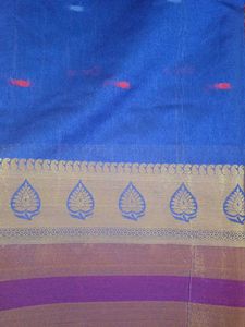 Beautiful Blue Saree with Golden Border