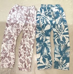 2 Pairs Floral Print Palazzo Pants