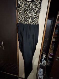 Black &amp; Gold Lace Cocktail Dress