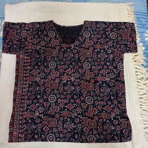 Ajrakh Print Dyed Cotton Tops (Combo of 3)