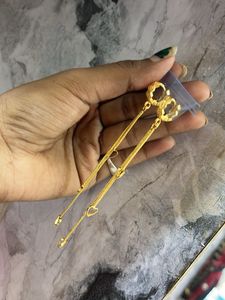 Gold Plated Heart Dangle Earrings