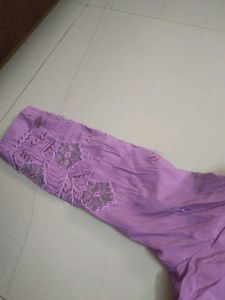 Purple Embroidered Kurta  set suit