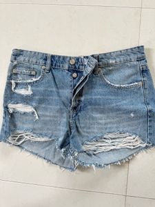 Distressed Denim Shorts