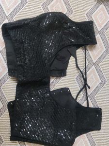 Sparkling Black Sequin Blouse