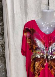 V-Neck Butterfly Print Top