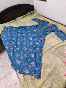 Beautiful Blue Floral Anarkali Kurta