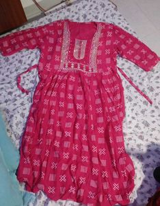 Stylish Pink Printed Kurta