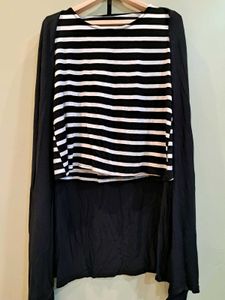 Women's Black Long Top