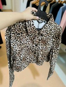 Leopard Print Cropped Jacket
