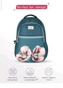 Stylish Teal Backpack with Floral Print