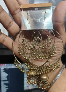 Boho Jhumka Hoop Earrings