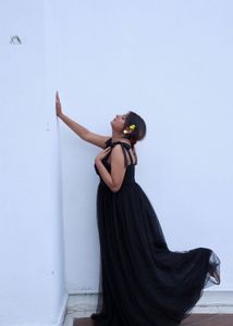 Elegant Black Tulle Corset Dress