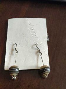 Unique Striped Ball Drop Earrings