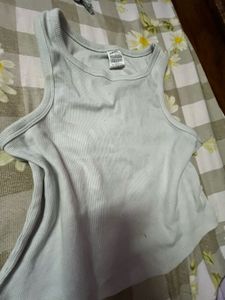 Light Blue Ribbed Tank Top