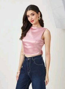 Satin Bow Back Crop Top🎀