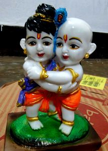 Cute Krishna Sudama Statue
