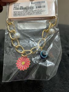 Gold Chain Bracelet with Flower Charm