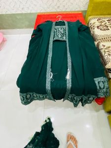 skirt dress with longline shrug