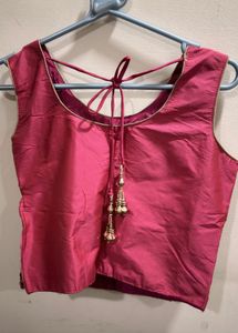 Pink and yellow silk lehenga set
