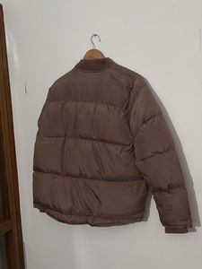 Brown Puffer Bomber Jacket