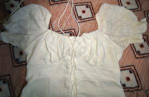 Cream Eyelet Lace-Up Mini Dress