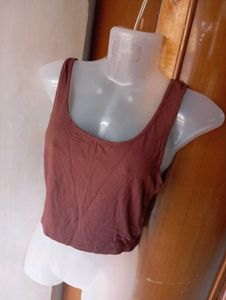 Stylish Brown Crop Tank Top